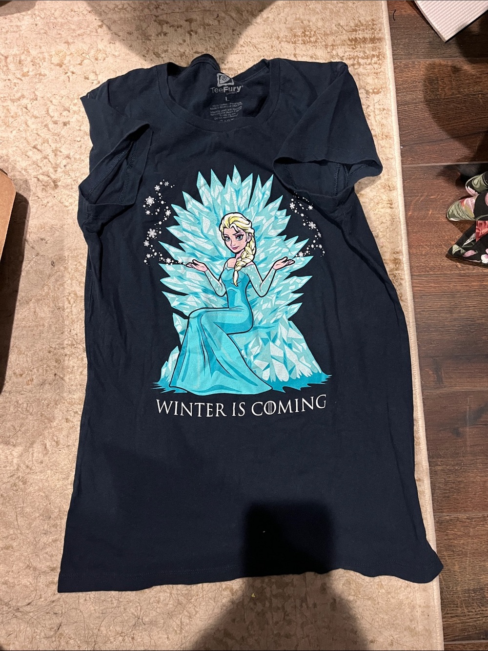 Navy "Winter Is Coming" Elsa Graphic Tee